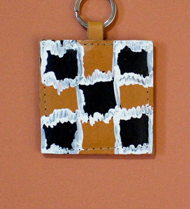 vK. Square Keychain - Hand Painted 2