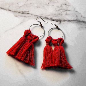 vK. Tassel Earrings - RED