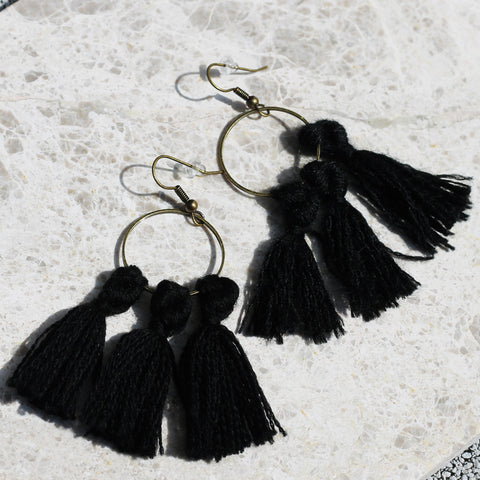 vK. Tassel Earrings - Black